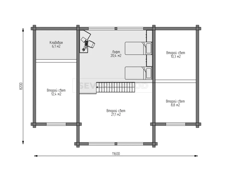 Планировка второго этажа